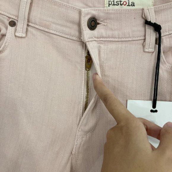 New Pistola Pink Blush Distressed Soft Stretch Slim Leg Jeans size 30 - Picture 4 of 11